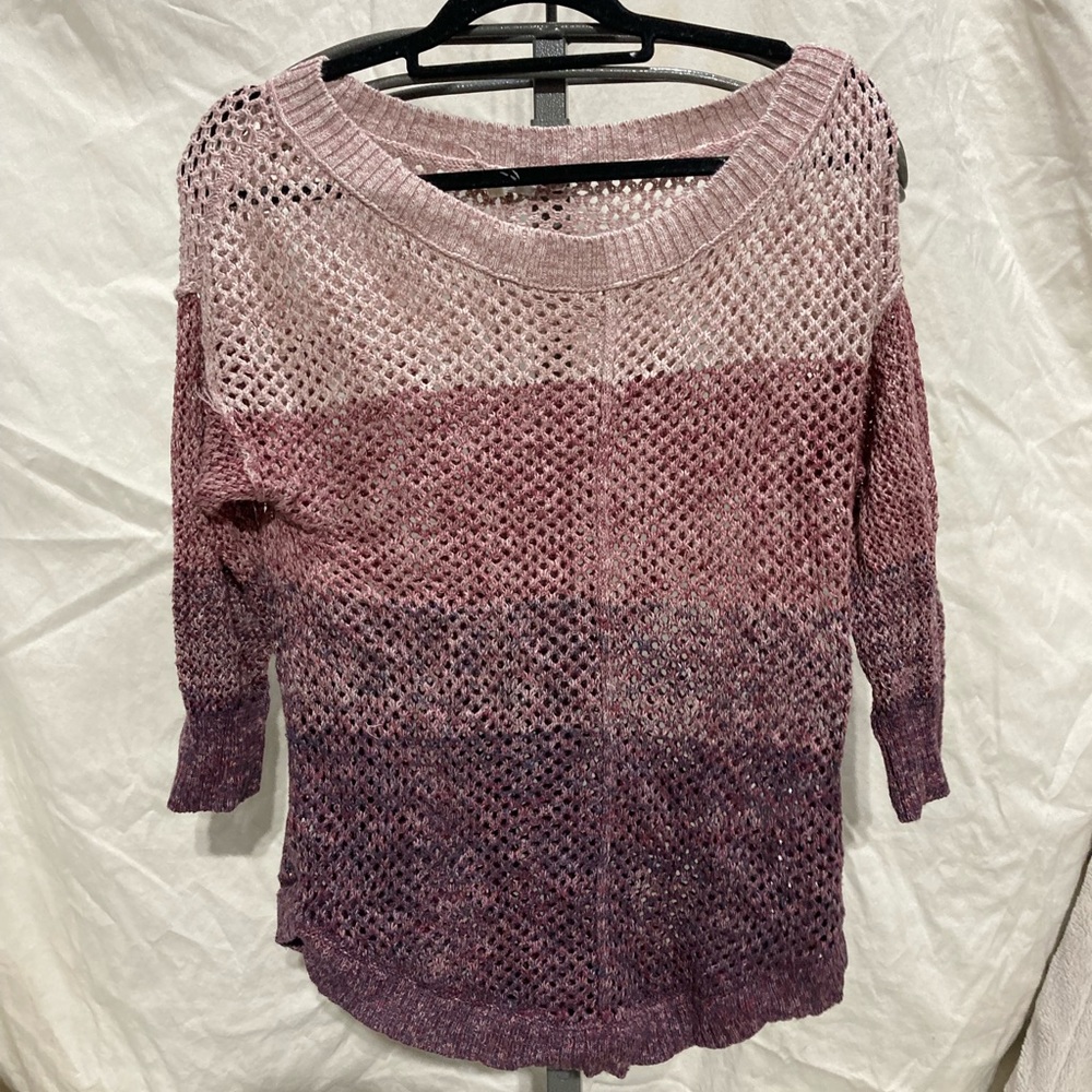 Maurice’s purple shades stripped see through sweater shirt size M - never worn